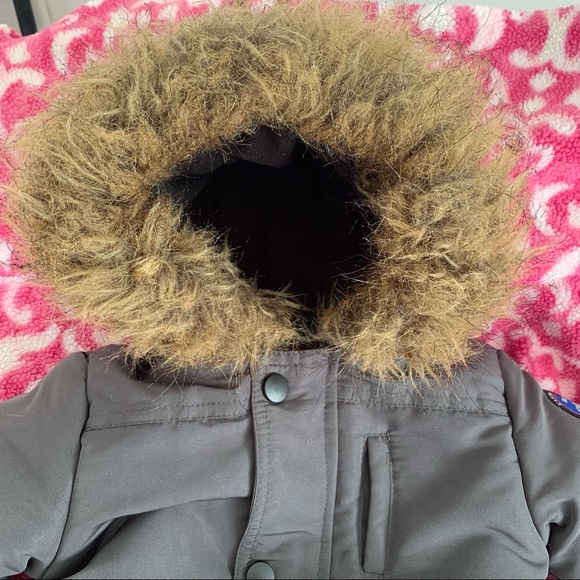 Boy’s 3/6 M Dark Gray Hooded Snowsuit ROTHSCHILD EXPEDITION Fur Trim Hood EXC - Picture 2 of 9